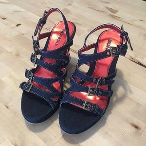 NWOT Denim Bongo Heels